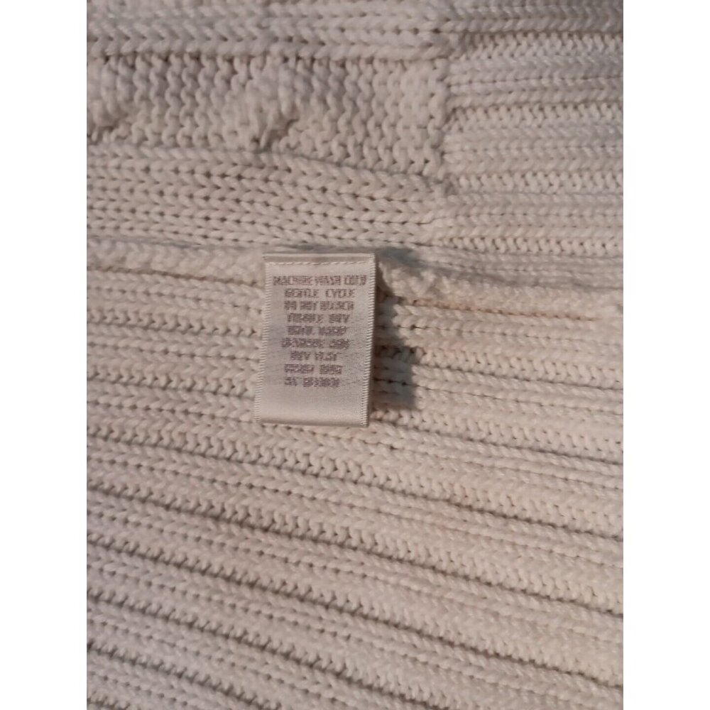 Vintage 90S Sz S Petite Cable Knit Zip Up Sweater Cardigan Ramie &‎ Cotton Blend - Picture 11 of 11